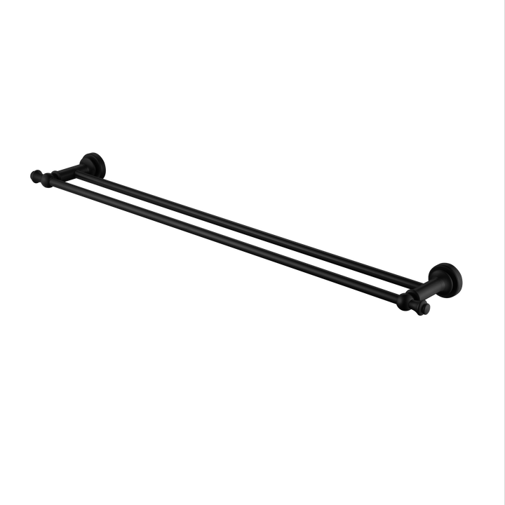 Medoc Double Towel Rail 750mm - Matte Black (MED72BK)