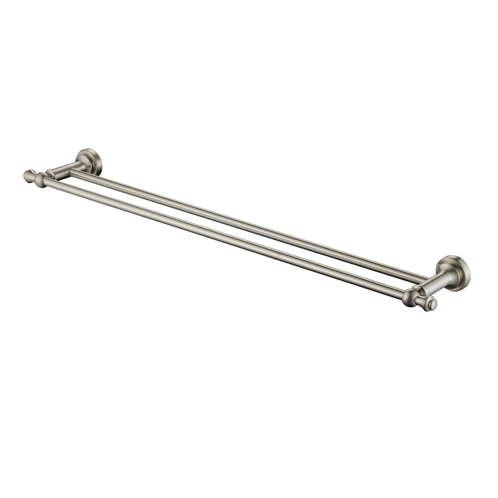 Medoc Double Towel Rail 750mm - Brushed Nickel (MED72BN)
