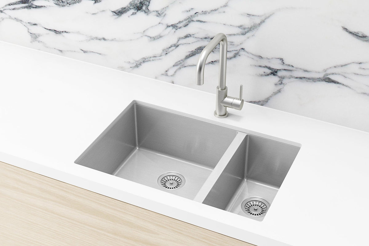 Lavello Kitchen Sink - One &amp; Half Bowl 670 x 440 - PVD Brushed Nickel