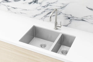 Lavello Kitchen Sink - One & Half Bowl 670 x 440 - PVD Brushed Nickel Meir