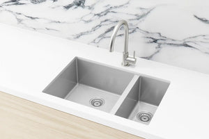 Lavello Kitchen Sink - One & Half Bowl 670 x 440 - PVD Brushed Nickel Meir