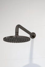 Load image into Gallery viewer, Round Wall Shower Curved Arm 400mm - Shadow Gunmetal Meir
