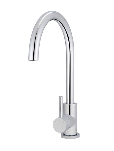 Round Gooseneck Kitchen Mixer Tap - Chrome