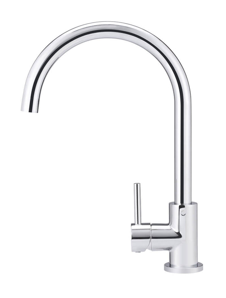 Round Gooseneck Kitchen Mixer Tap - Chrome