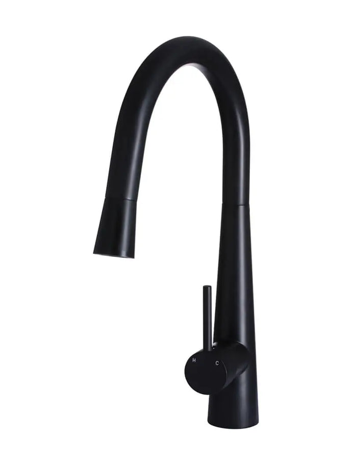 Round Pull Out Kitchen Mixer Tap - Matte Black Meir