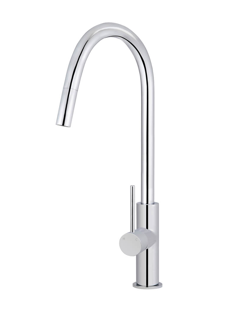 Round Piccola Pull Out Kitchen Mixer Tap - Chrome