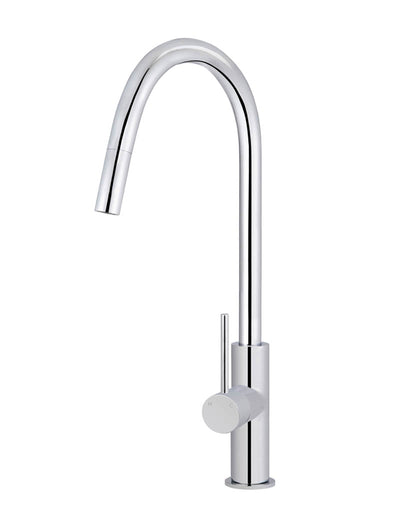 Round Piccola Pull Out Kitchen Mixer Tap - Chrome