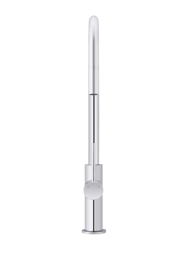 Round Piccola Pull Out Kitchen Mixer Tap - Chrome