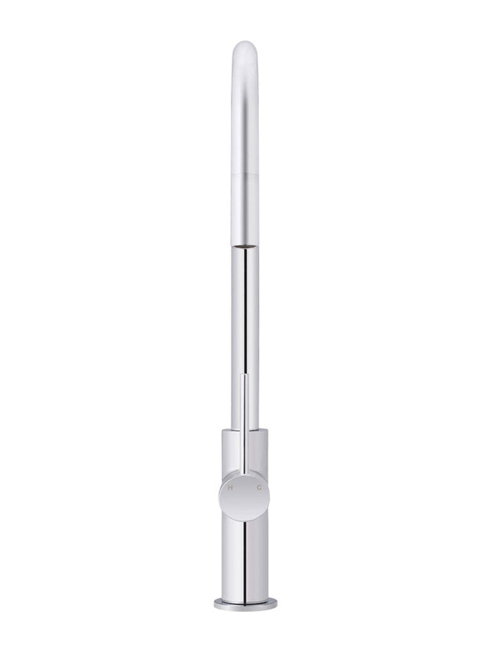 Round Piccola Pull Out Kitchen Mixer Tap - Chrome