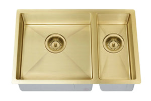 Lavello Kitchen Sink - One and Half Bowl 670 x 440 - PVD Brushed Bronze Gold Meir