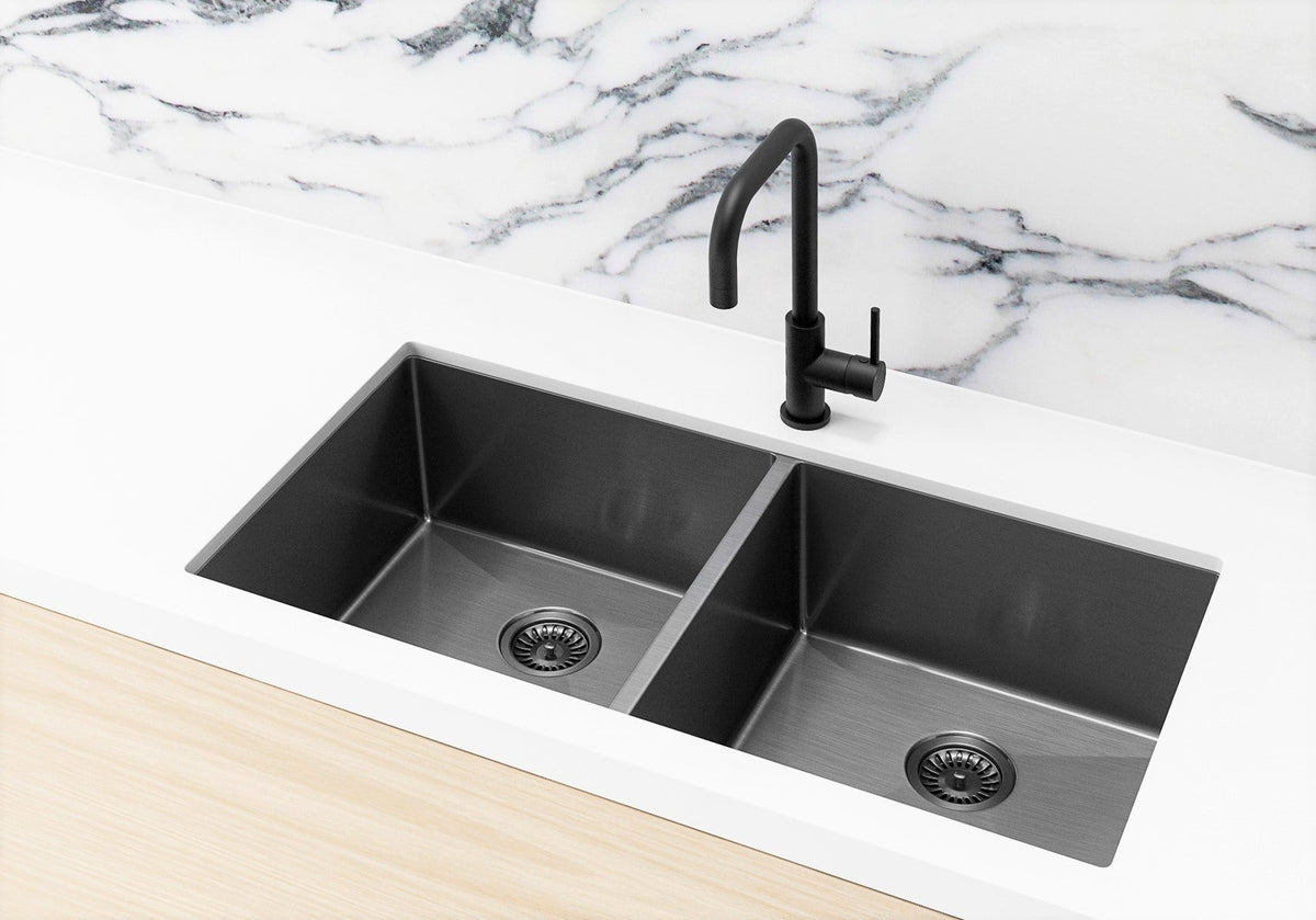 Kitchen Sink - Double Bowl 860 x 440 - PVD Gunmetal Black