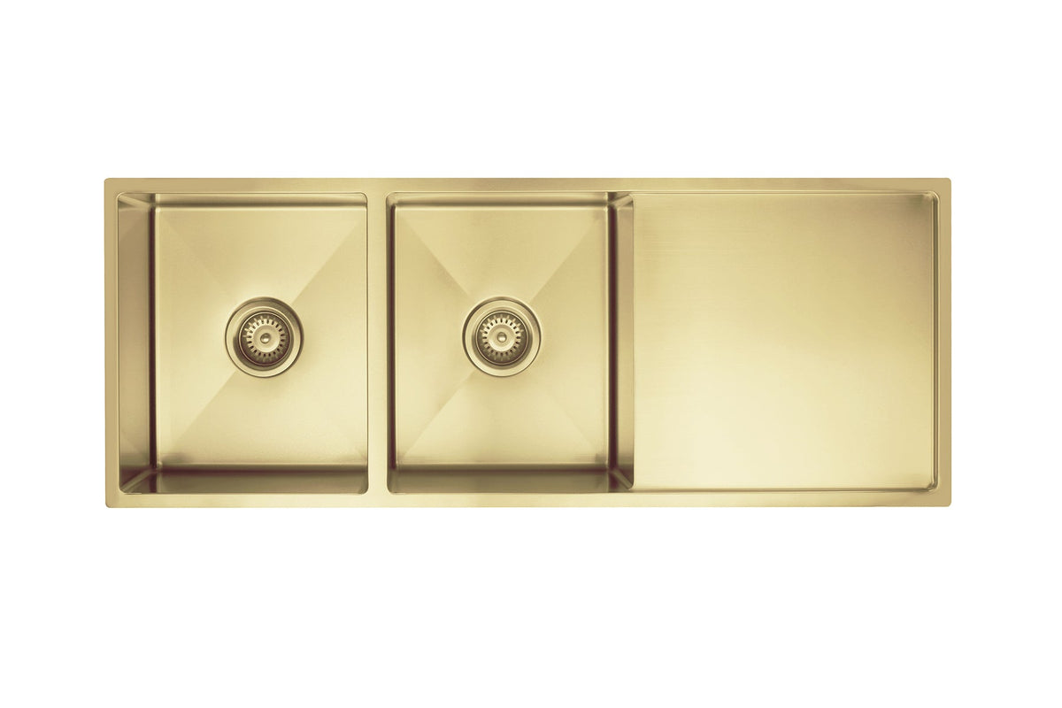 Lavello Kitchen Sink - Double Bowl &amp; Drainboard 1160 x 440 - Tiger Bronze