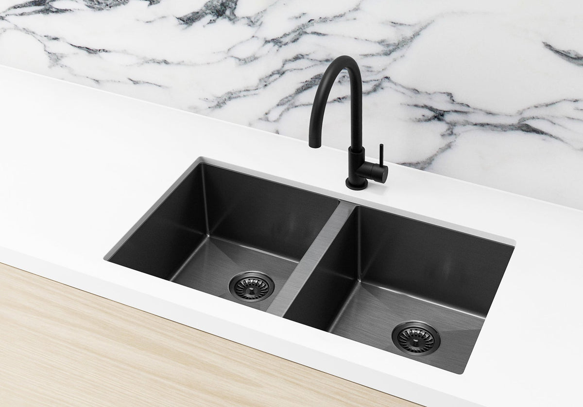 Lavello Kitchen Sink - Double Bowl 760 x 440 - PVD Gunmetal Black