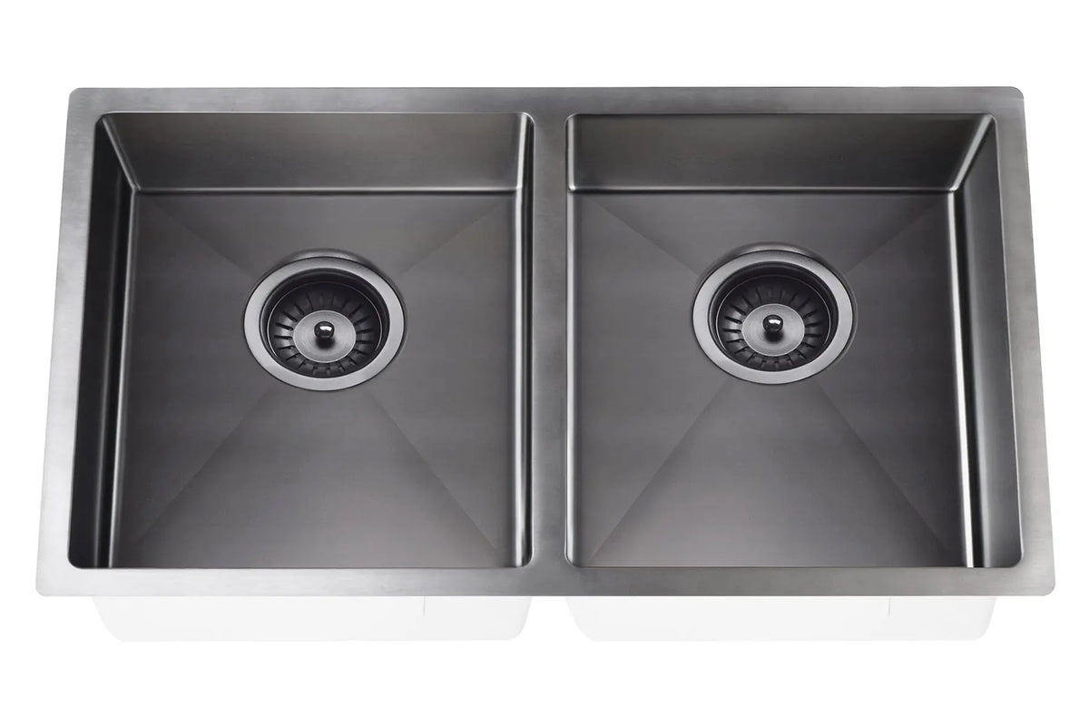 Lavello Kitchen Sink - Double Bowl 860 x 440 -  PVD Gunmetal Black Meir