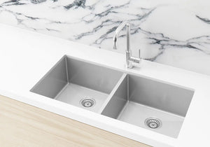 Kitchen Sink - Double Bowl 860 x 440 - PVD Brushed Nickel Meir