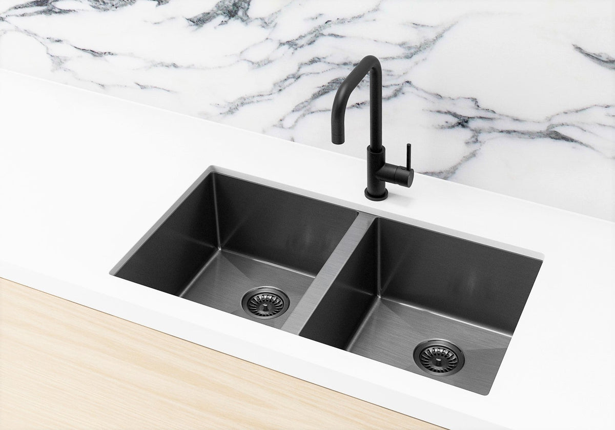Lavello Kitchen Sink - Double Bowl 760 x 440 - PVD Gunmetal Black