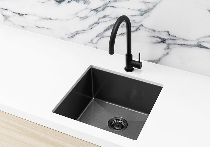 Lavello Sink Strainer and Waste Plug Basket with Stopper - PVD Gunmetal Black