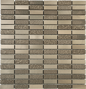 Metaluxe Platinum Metal Mosaic tile face, 300 x 300 mm