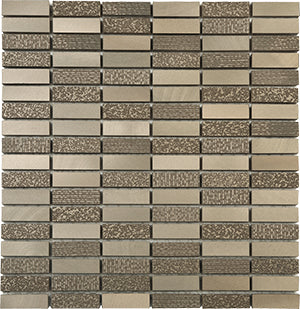 Metaluxe Platinum Metal Mosaic tile face, 300 x 300 mm