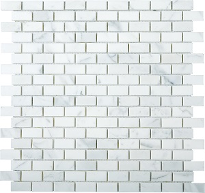 Classic Calacatta Marble Mosaic tile face, 306 x 306 mm