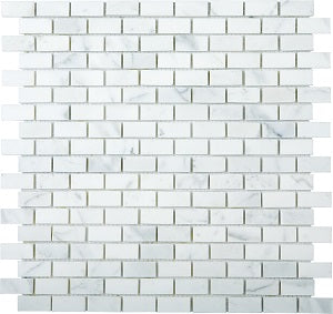 Classic Calacatta Marble Mosaic tile face, 306 x 306 mm