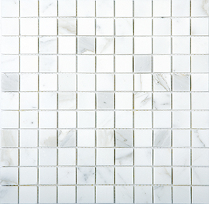 Classic Calacatta Marble Mosaic tile face, 300 x 300 mm