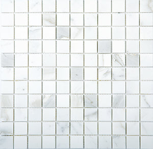 Classic Calacatta Marble Mosaic tile face, 300 x 300 mm