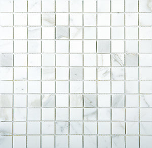 Classic Carrara Marble Mosaic tile face, 300 x 300 mm