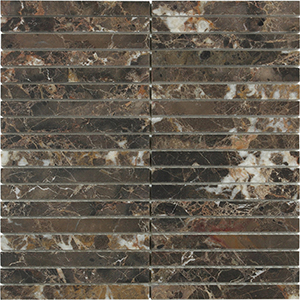 Classic Emperador Dark Marble Mosaic tile face, 300 x 300 mm