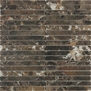 Classic Emperador Dark Marble Mosaic tile face, 300 x 300 mm