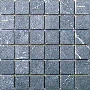 Classic Nero Marquina Marble Mosaic tile face, 300 x 300 mm