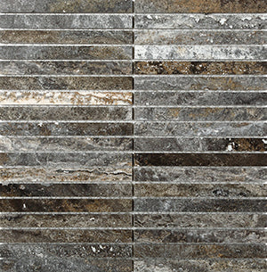 Classic Pyramid Silver Marble Mosaic tile face, 300 x 300 mm