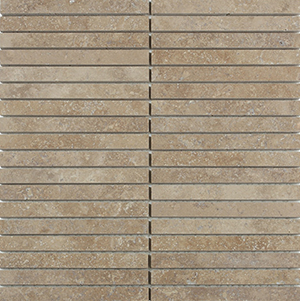Classic Travertine Noce Travertine Mosaic tile face, 300 x 300 mm