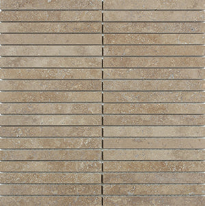 Classic Travertine Noce Travertine Mosaic tile face, 300 x 300 mm