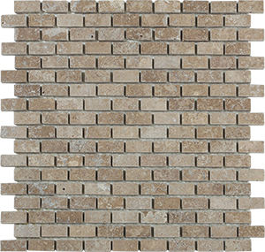 Classic Travertine Noce Travertine Mosaic tile face, 306 x 306 mm