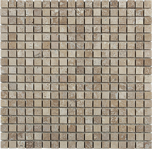 Classic Travertine Noce Travertine Mosaic tile face, 298 x 298 mm