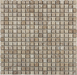 Classic Travertine Noce Travertine Mosaic tile face, 298 x 298 mm