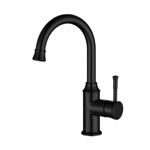 Montpellier Gooseneck High Rise Basin Mixer - Matte Black