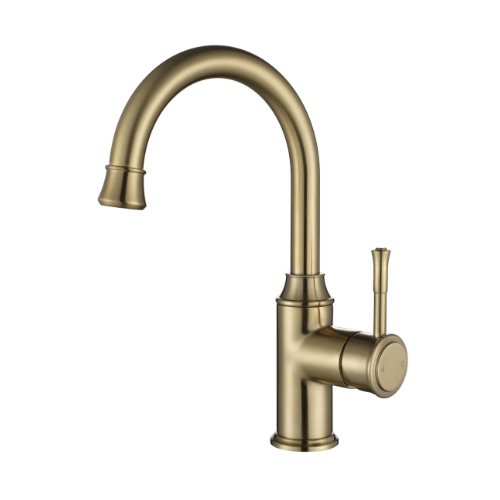 Montpellier Gooseneck High Rise Basin Mixer - Brushed Bronze