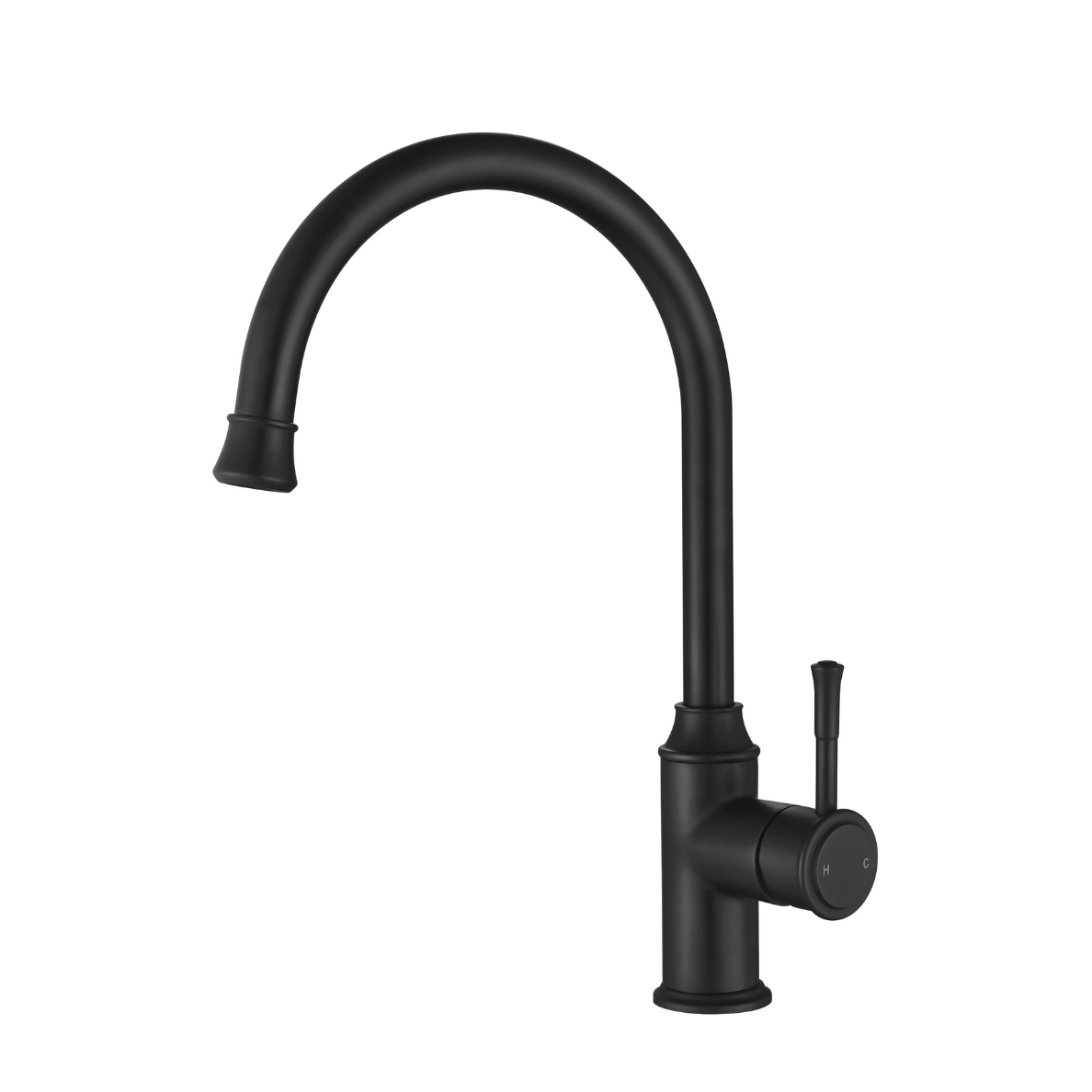 Montpellier Gooseneck Kitchen Mixer - Matte Black