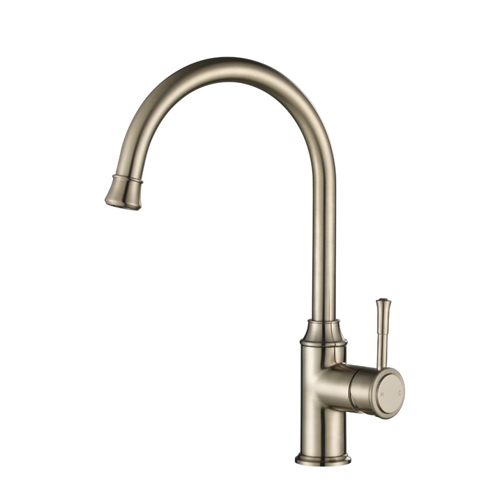 Montpellier Gooseneck Kitchen Mixer - Warm Brushed Nickel