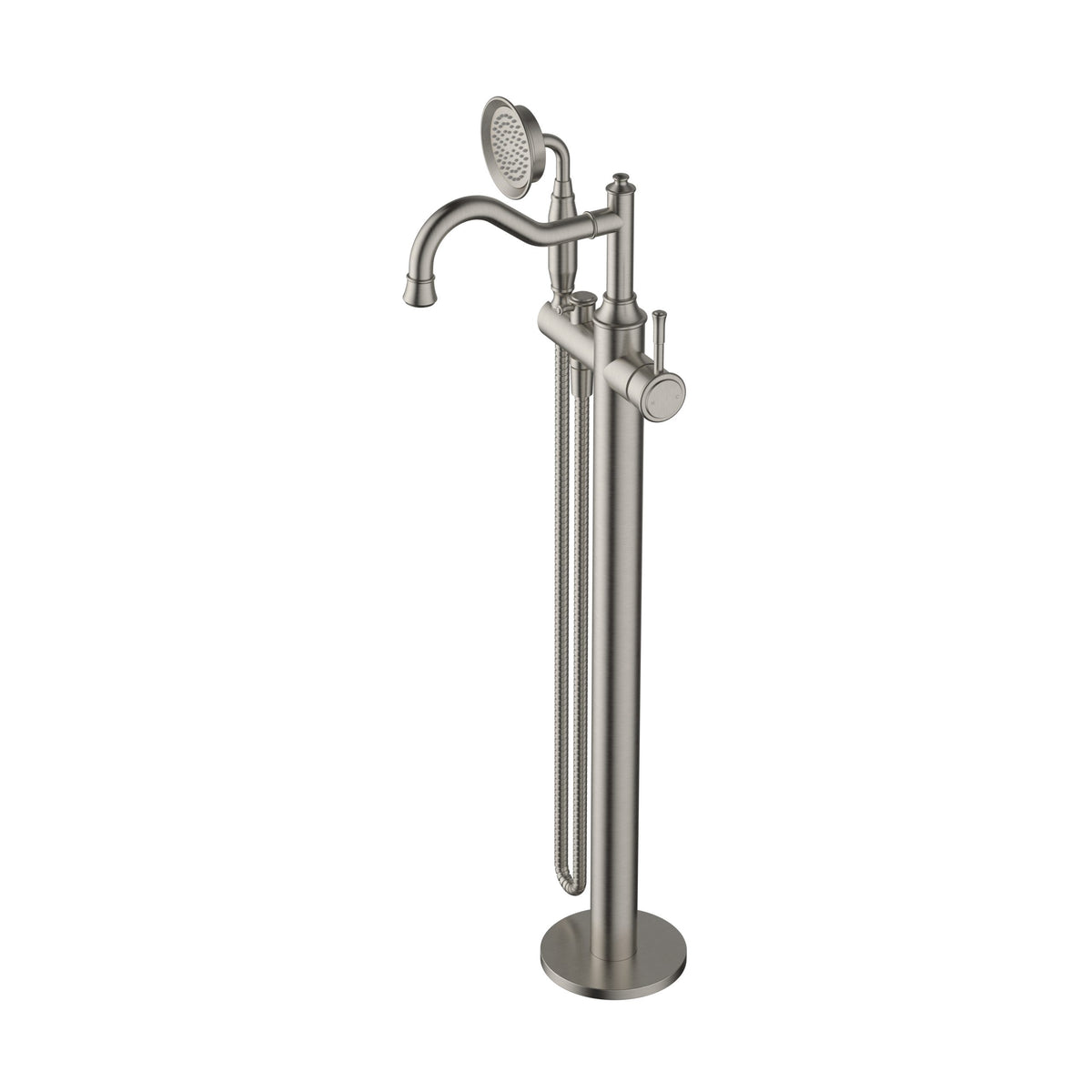 Montpellier Freestanding Bath Mixer with Hand Shower - Warm Brushed Nickel (MON012BN)