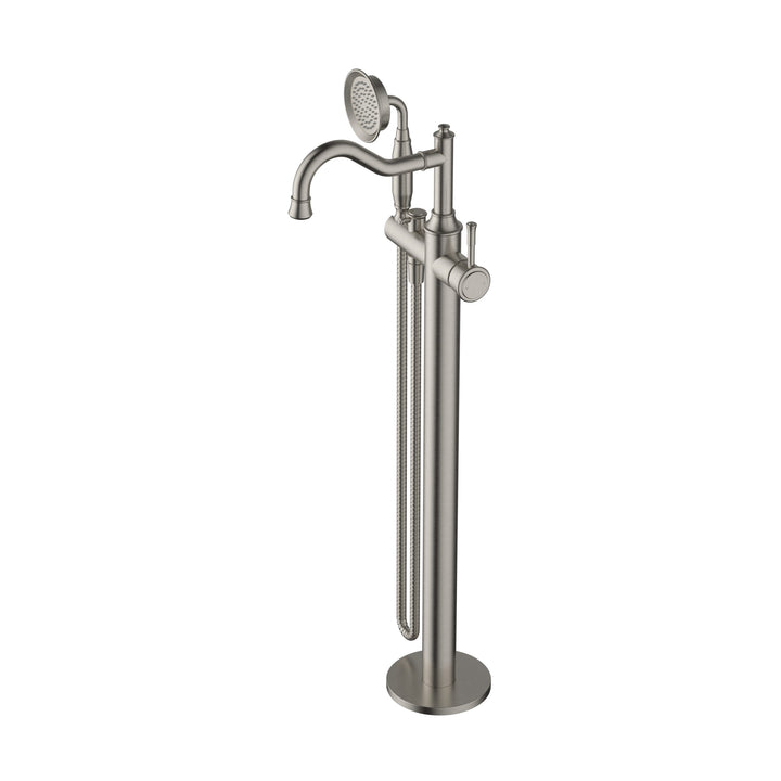 Montpellier Freestanding Bath Mixer with Hand Shower - Warm Brushed Nickel (MON012BN)