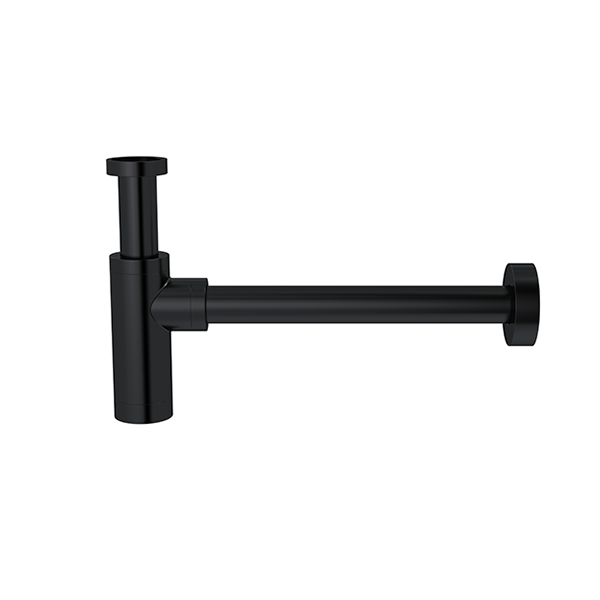 Round bottle trap for 32mm basin waste - Matte Black