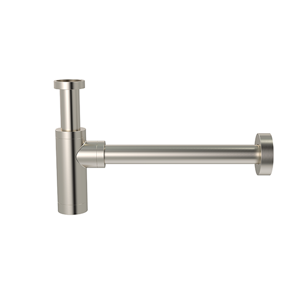 Round bottle trap for 32mm basin waste - PVD Brushed Nickel