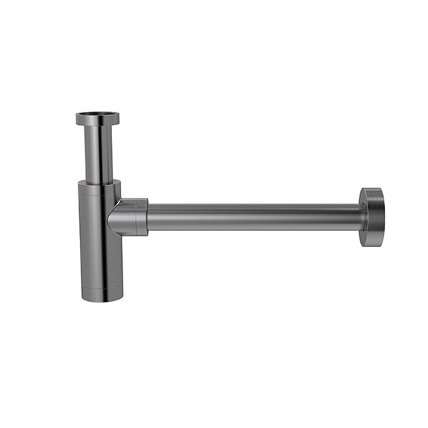 Round bottle trap for 32mm basin waste - Shadow Gunmetal
