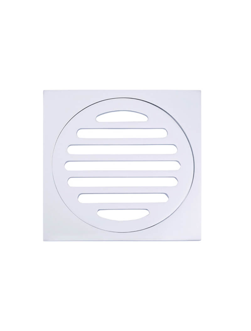 Square Floor Grate Shower Drain 100mm outlet - Chrome