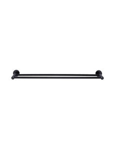 Round Double Towel Rail 600mm - Matte Black Meir