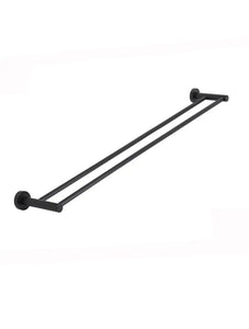 Round Double Towel Rail 900mm - Matte Black Meir