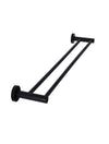 Round Double Matte Black Towel Rail 900mm